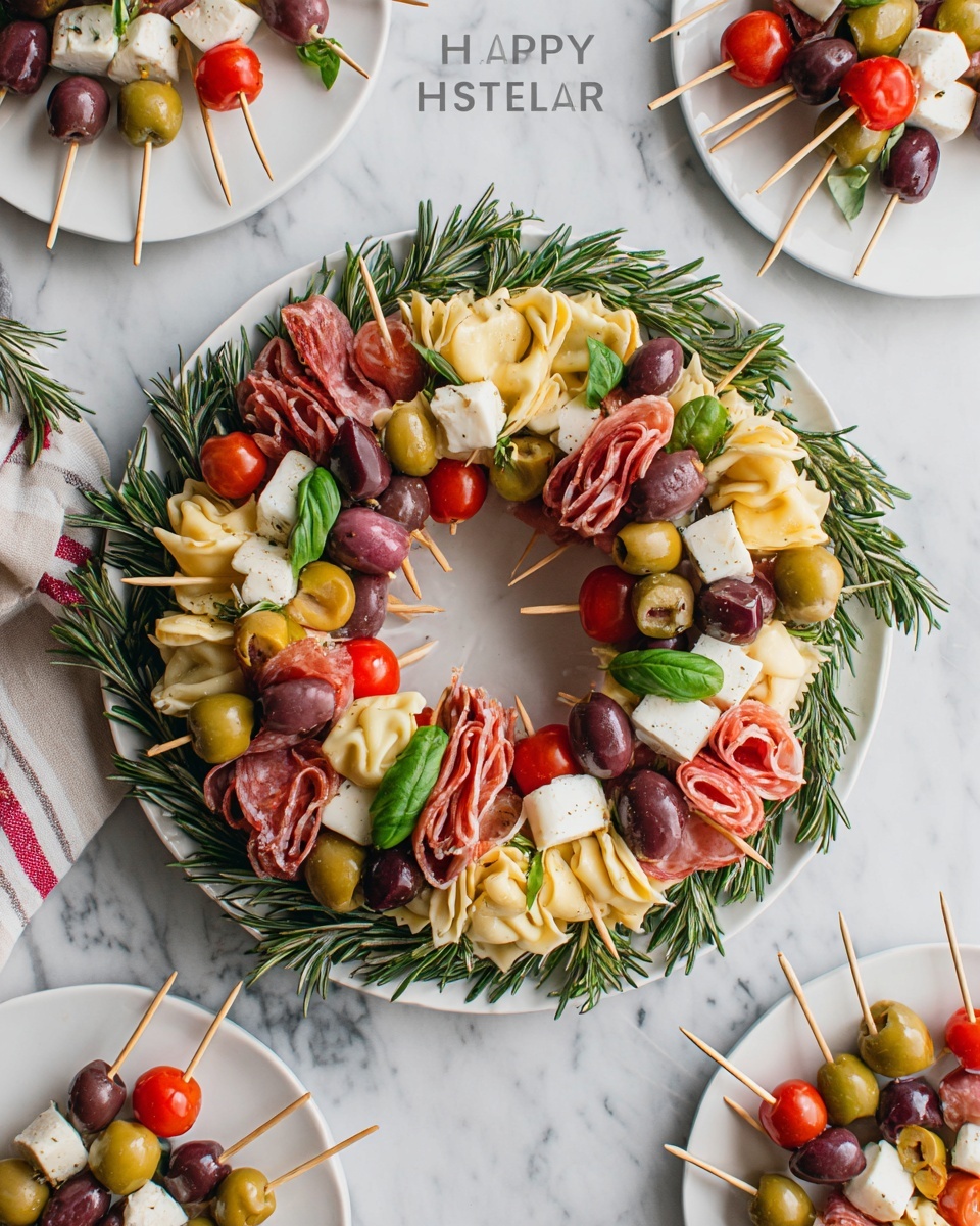 Antipasto Wreath Holiday Appetizer Recipe - Recipe Image