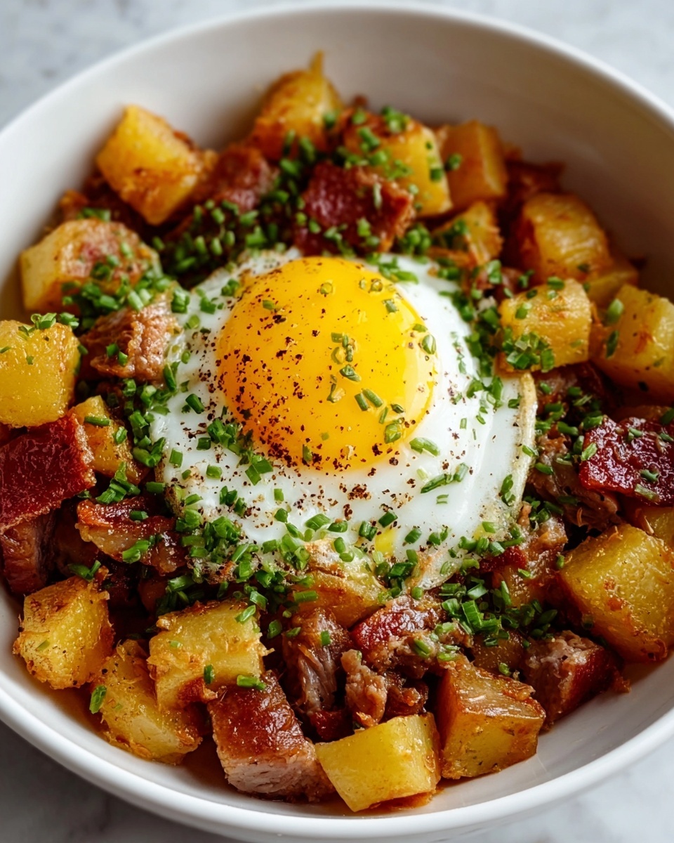 Easy Corned Beef Hash with Poached Eggs Recipe - Recipe Image