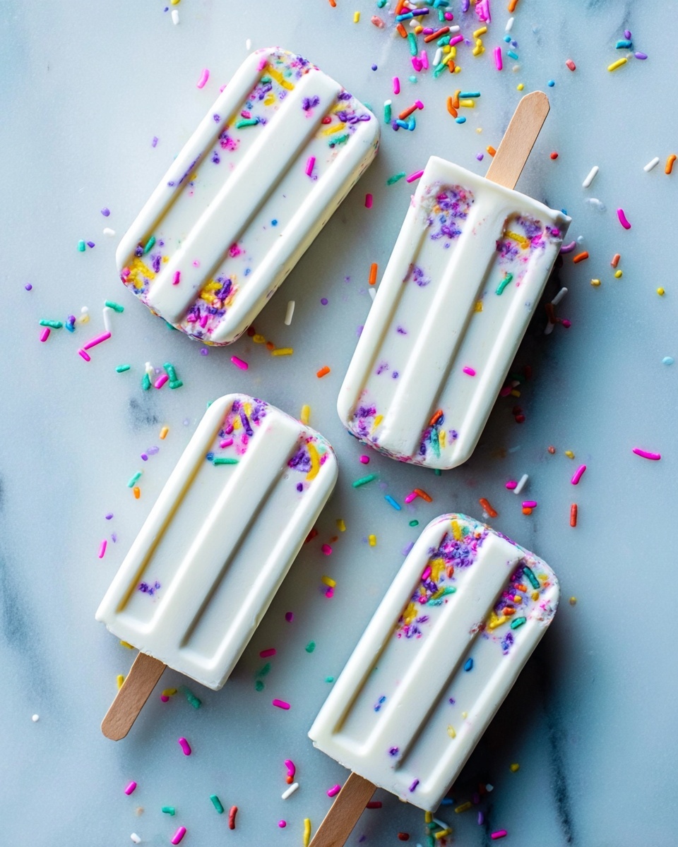Vanilla Greek Yogurt Funfetti Popsicles Recipe - Recipe Image