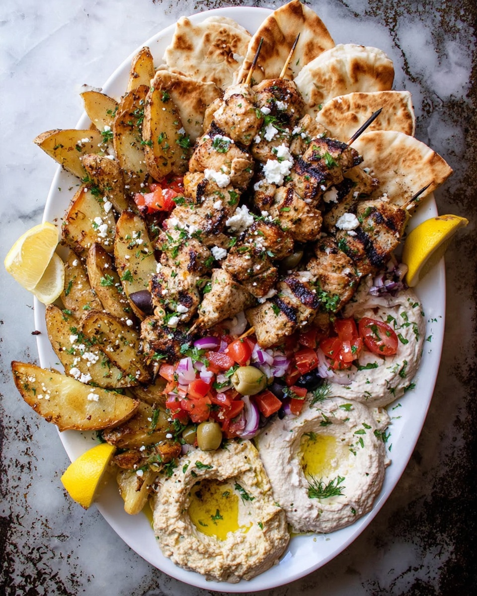 Ultimate Greek Chicken Souvlaki Platter Recipe - Recipe Image
