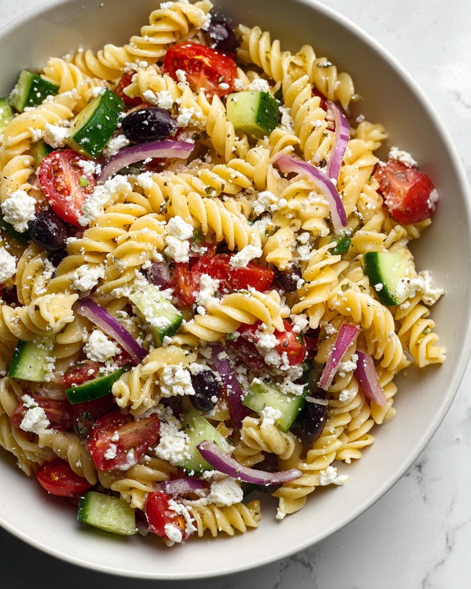 Easy Greek Pasta Salad Recipe - Recipe Image