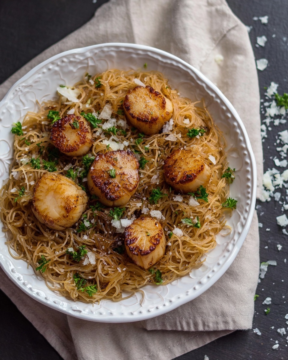 Chipotle Lemon Tarragon Scallops with Angel Hair Pasta Recipe - Recipe Image