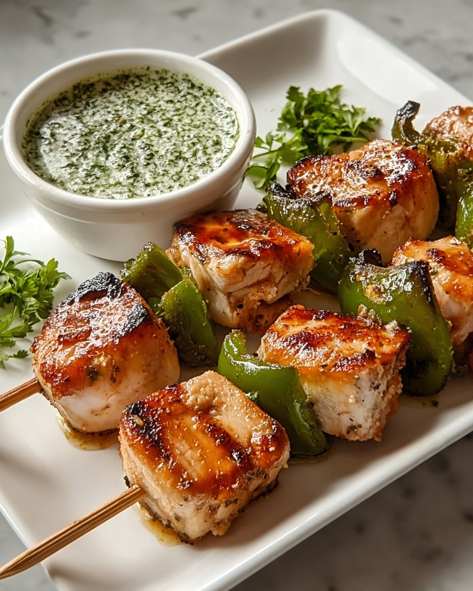 Spicy Honey Jalapeno Chicken Skewers with Cilantro Lime Dip Recipe - Recipe Image