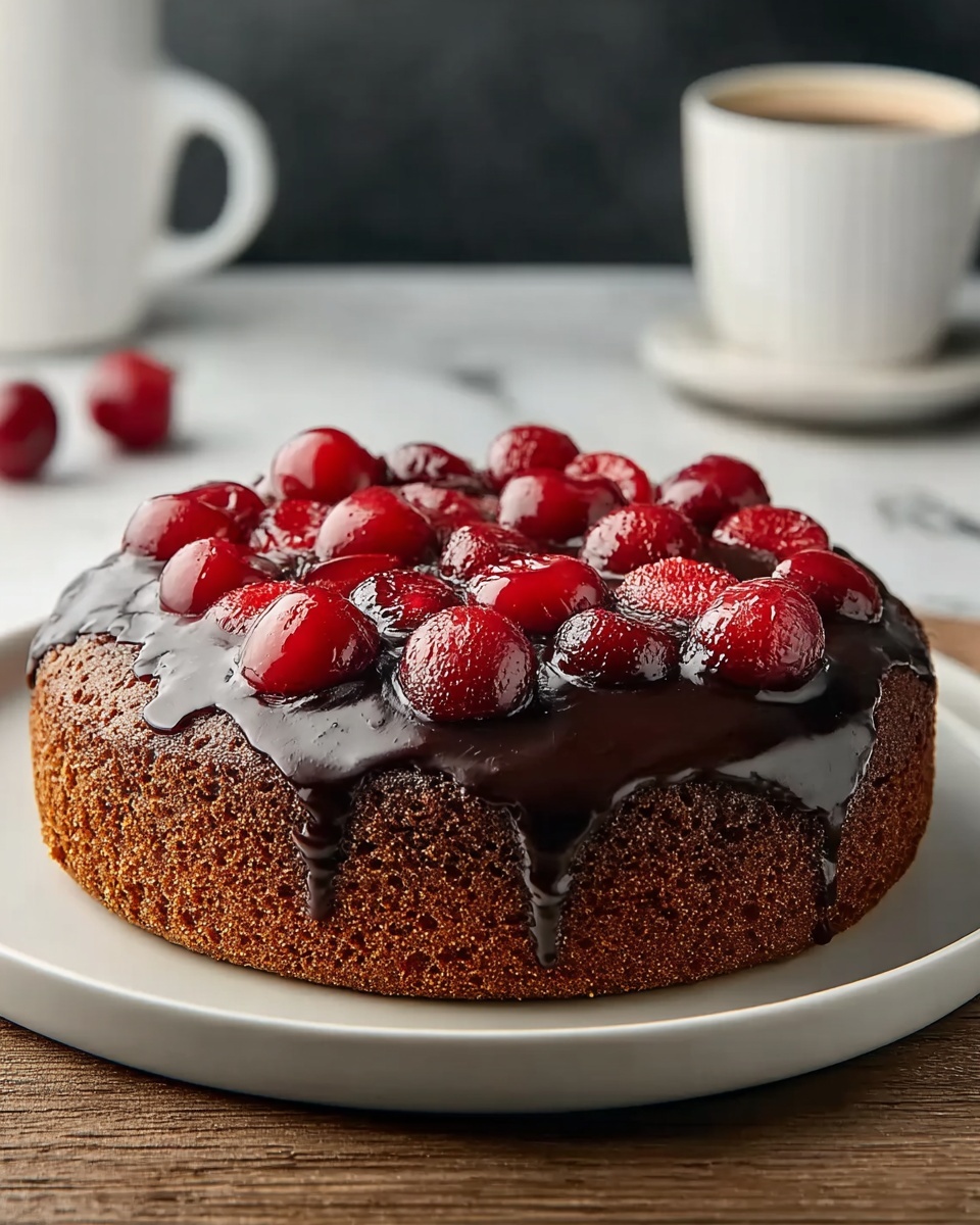 Irresistible Chocolate Cherry Upside Down Cake Recipe - Recipe Image