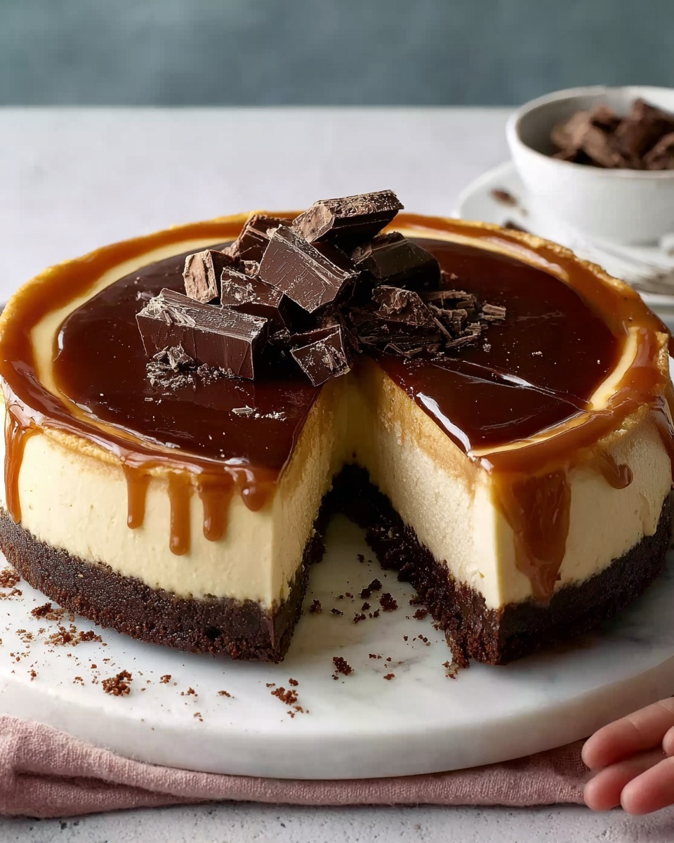 No-Bake Salted Caramel Cheesecake Recipe - Recipe Image