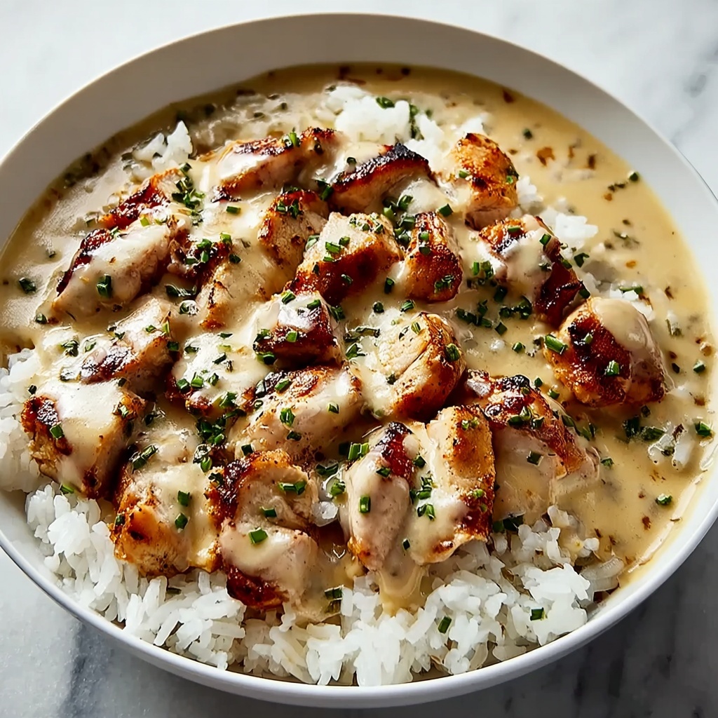 Creamy Smothered Chicken and Rice Recipe - Recipe Image
