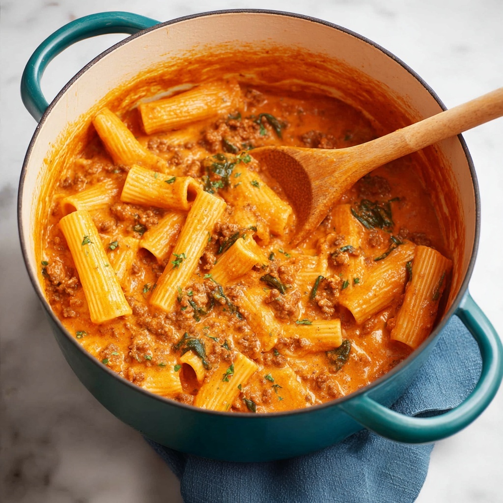 One Pot Sausage Rigatoni Recipe - Recipe Image