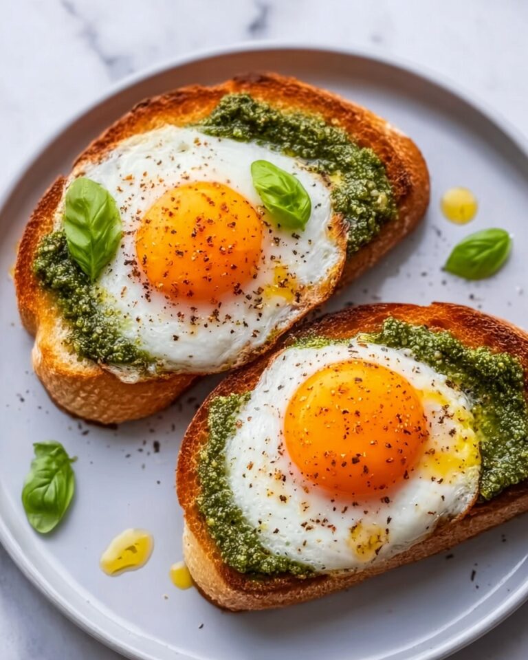 Pesto Eggs on Sourdough Toast with Herbed Goat Cheese Recipe