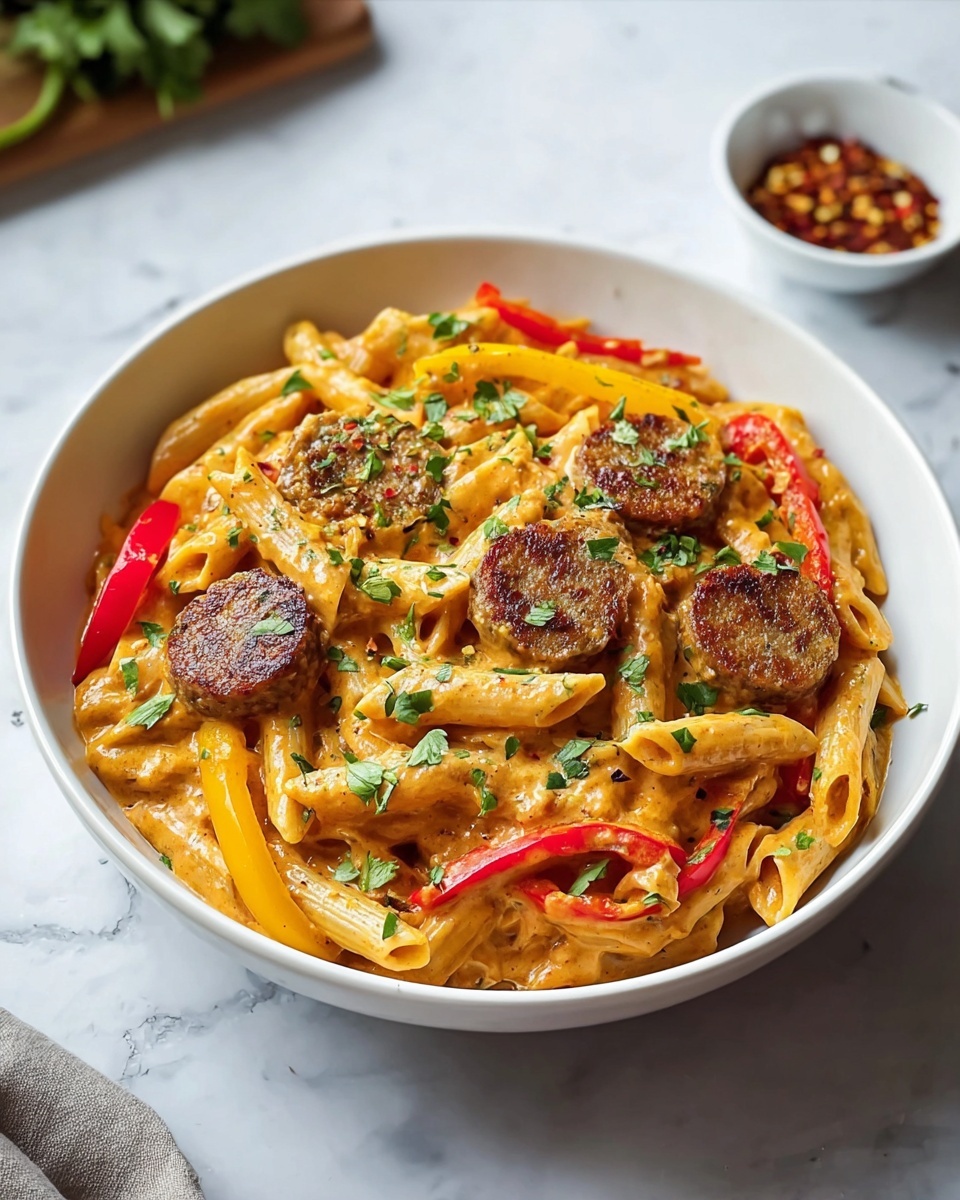 Creamy Cajun Sausage Pasta Recipe - Recipe Image