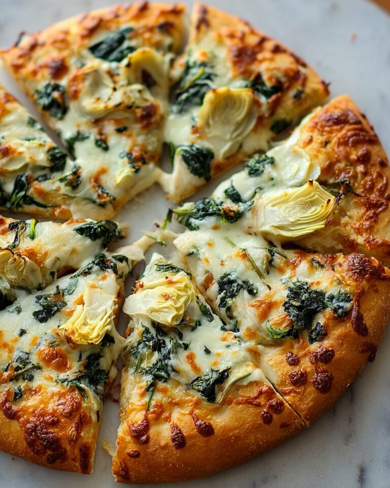 High Protein Spinach Artichoke Pizza Recipe