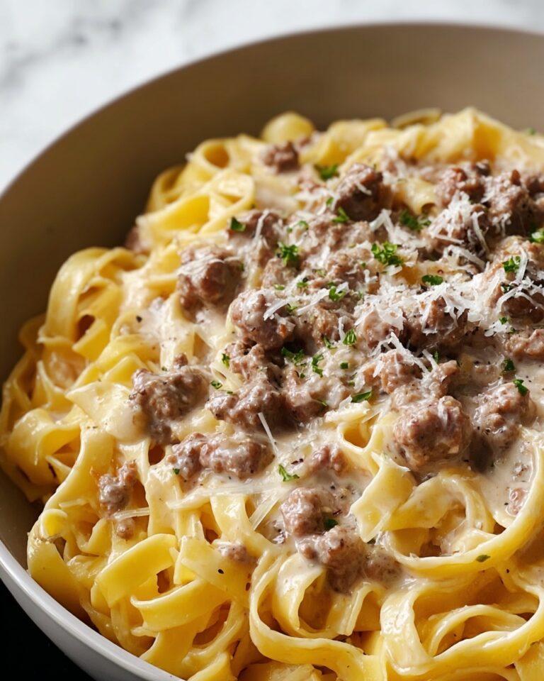 One-Pot Creamy Beef and Garlic Butter Pasta Recipe