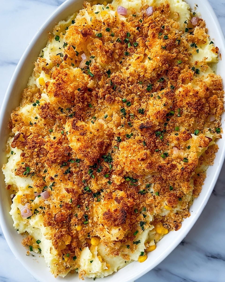 Savory Stuffing-Topped Mashed Potatoes Recipe - Recipe Image
