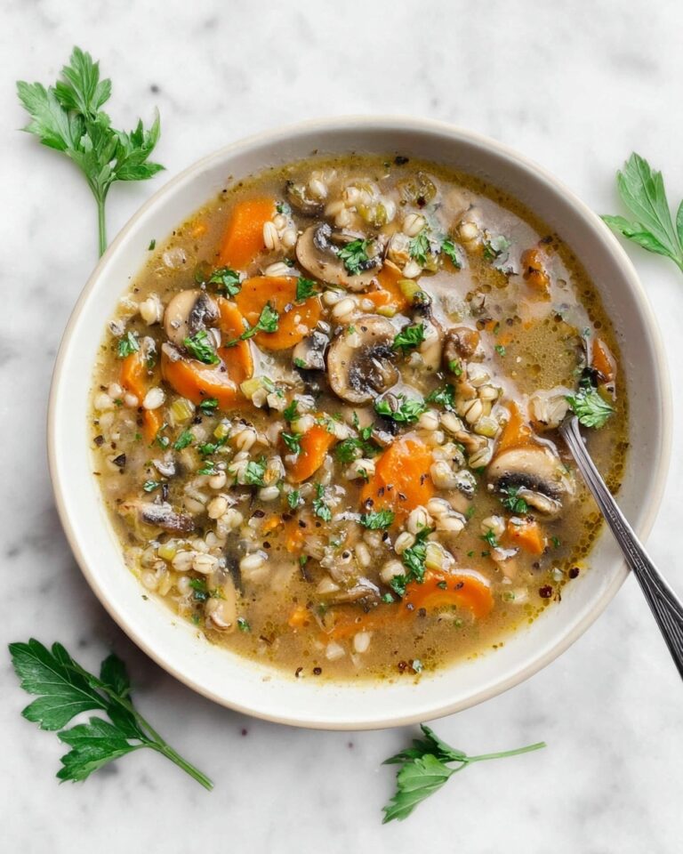 Vegan Mushroom Barley Soup Recipe