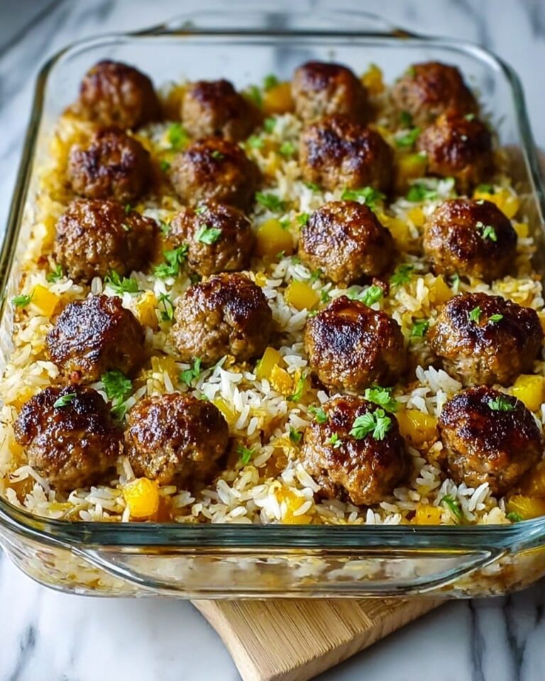 Honey Garlic Meatball Rice Bake Recipe