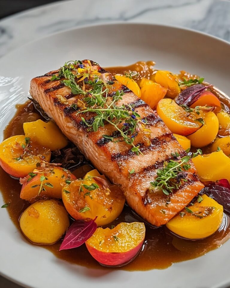 Bourbon Peach Roasted Salmon – A Sweet and Savory Seafood Delight Recipe