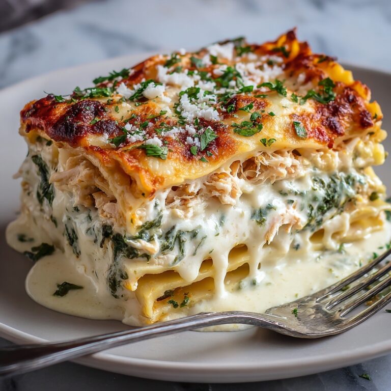 Creamy White Chicken and Spinach Lasagna Recipe