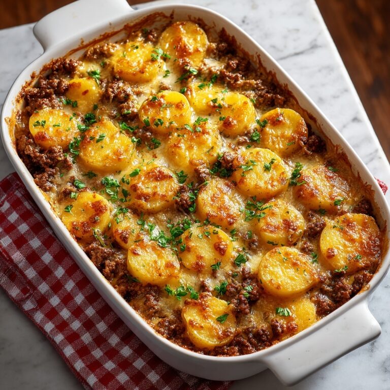 Cheesy Ground Beef Potato Casserole Recipe
