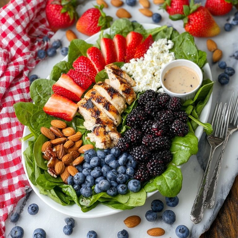 Summer Berry Salad with Grilled Chicken, Feta, and Balsamic Vinaigrette Recipe