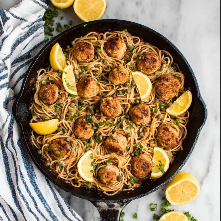 Chicken Piccata Meatballs with Lemon Wine Sauce Recipe