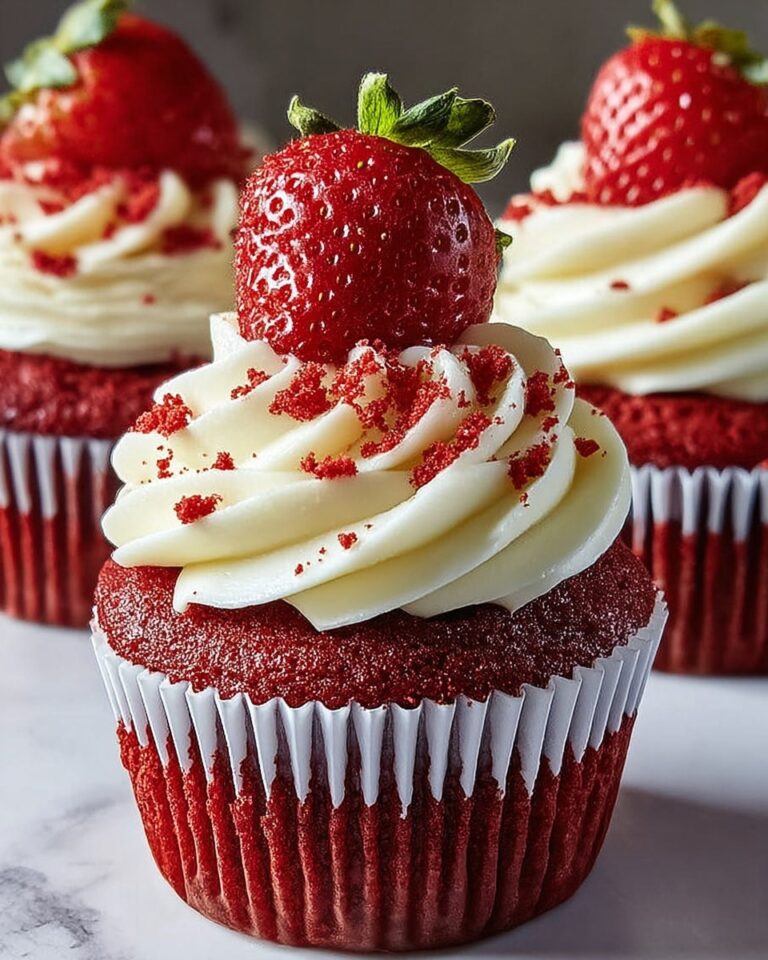 Strawberry Cheesecake Red Velvet Cupcakes Recipe