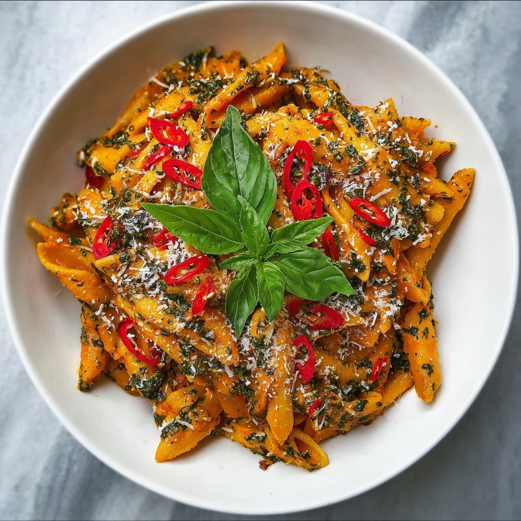 Spicy Pesto Pasta Alla Vodka Recipe - Recipe Image