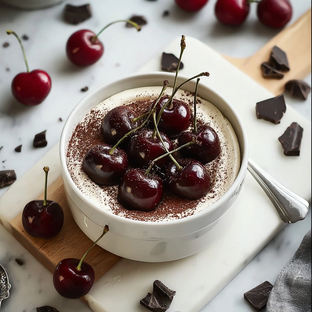 Black Forest Tiramisu with Fresh Cherries Recipe - Recipe Image