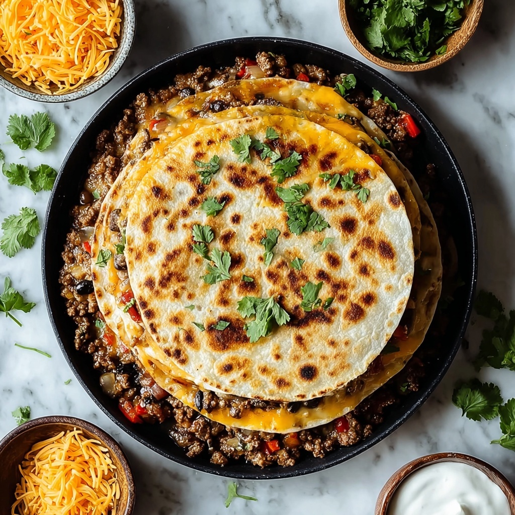 Cheesy Ground Beef Quesadillas Recipe - Recipe Image