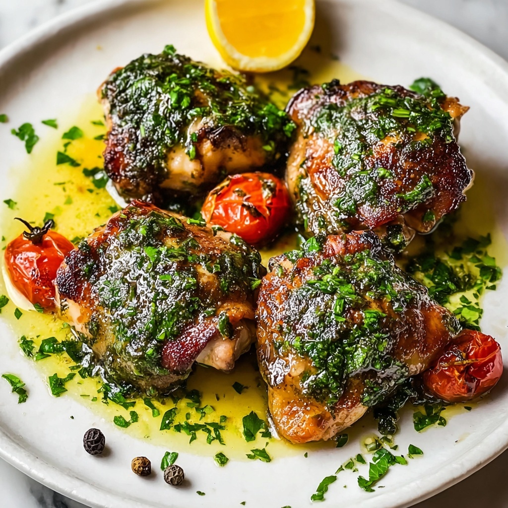 Chimichurri Marinated Oven-Roasted Chicken Thighs Recipe - Recipe Image