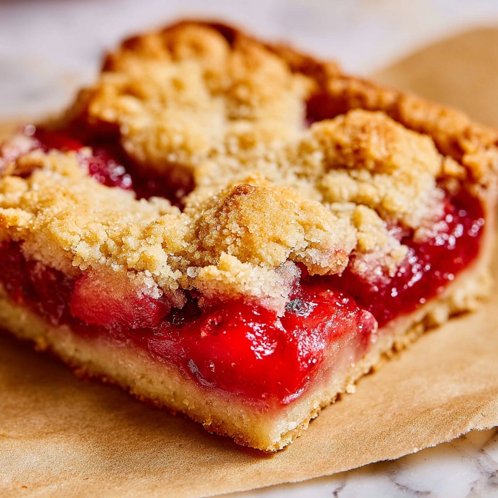 Rhubarb Bars with Shortbread Crust Recipe - Recipe Image