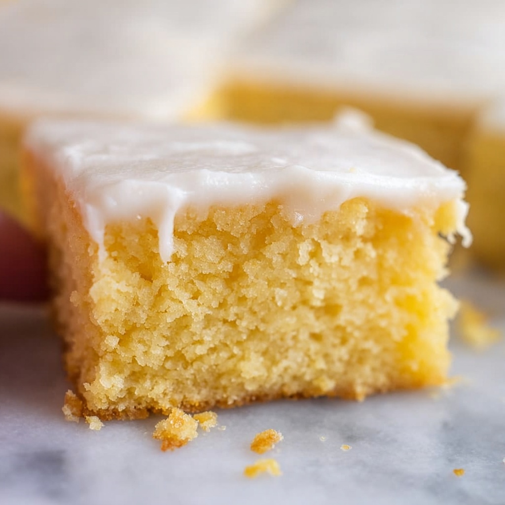 White Texas Sheet Cake with Vanilla Sour Cream Frosting Recipe - Recipe Image