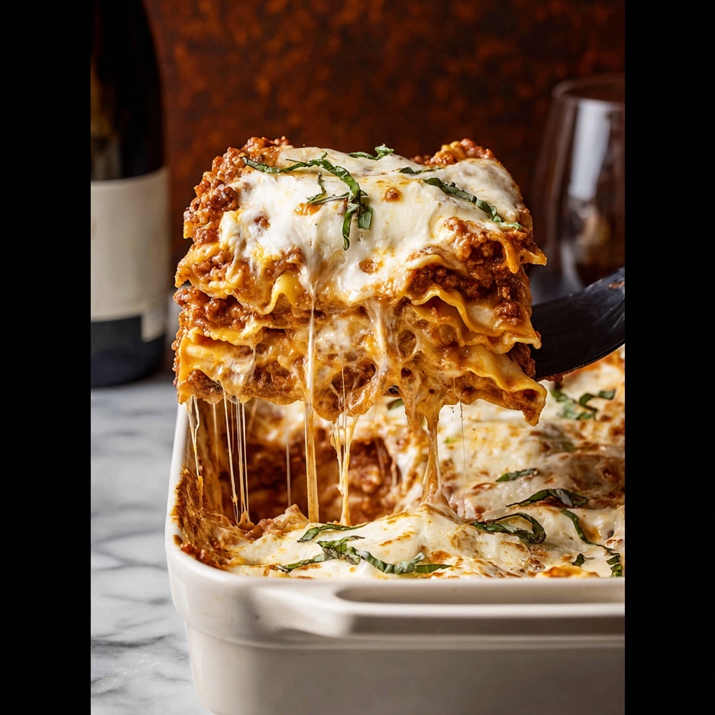 Homemade Lasagna with Meat Sauce Recipe - Recipe Image