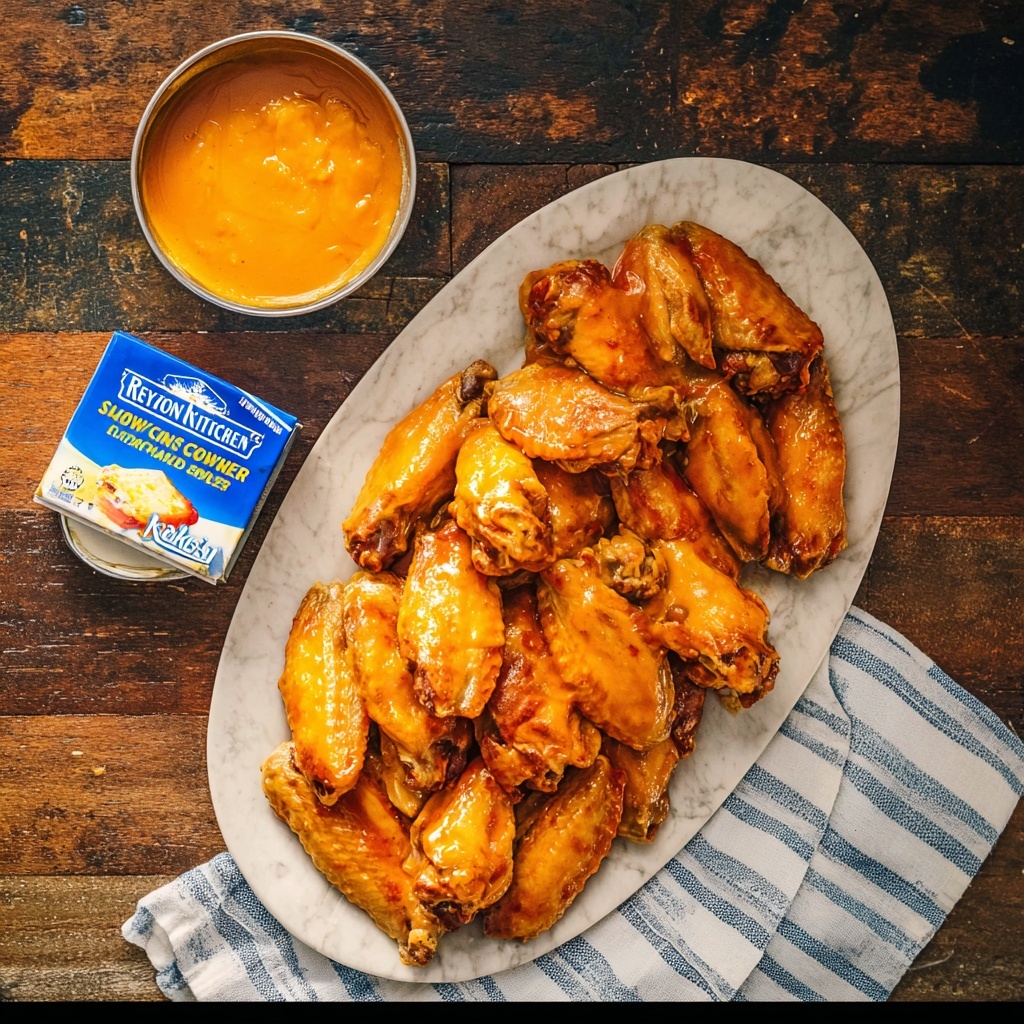 Crockpot Honey BBQ Chicken Wings Recipe - Recipe Image