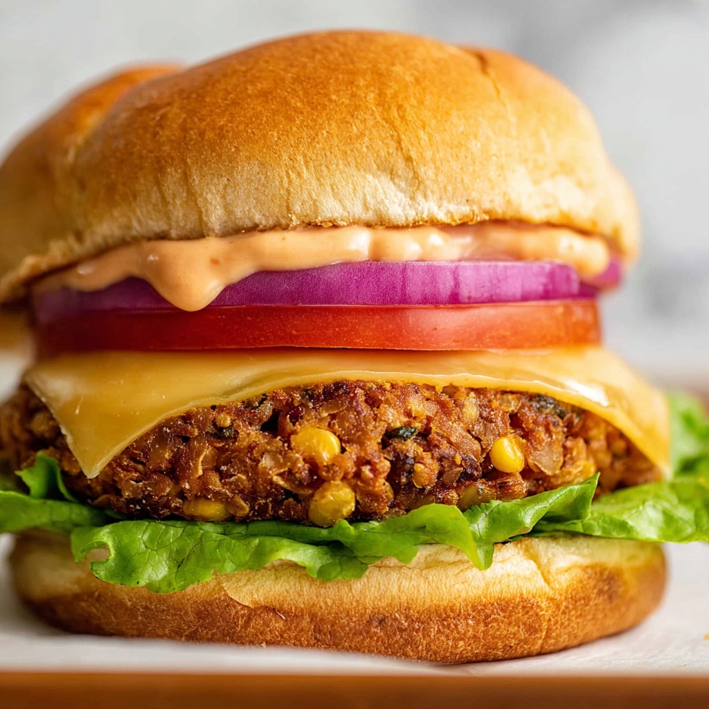 Black Bean Burger with Chipotle Mayo and Pepper Jack Recipe - Recipe Image