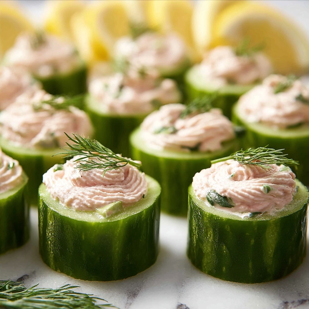 Cucumber Canapés with Smoked Salmon Mousse Recipe - Recipe Image