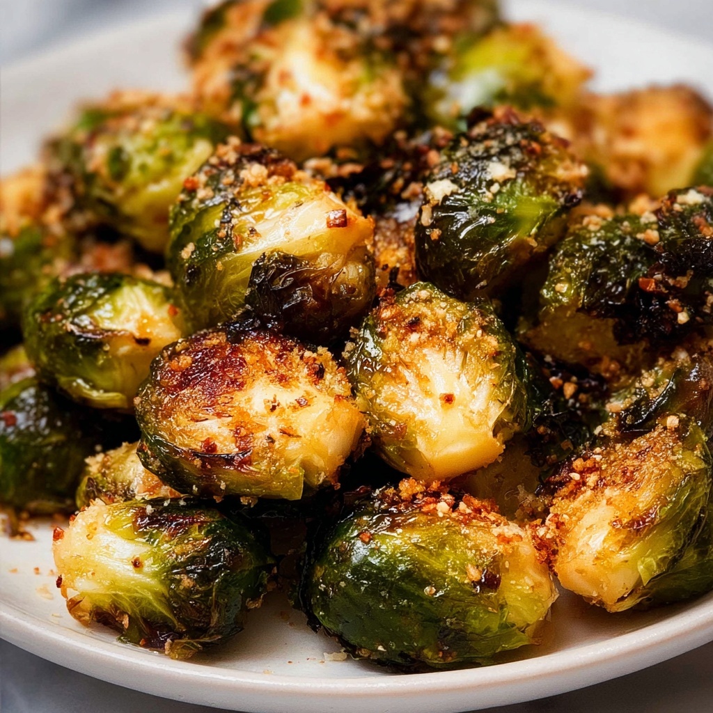 Amazing Crispy Parmesan Garlic Roasted Brussels Sprouts Recipe - Recipe Image
