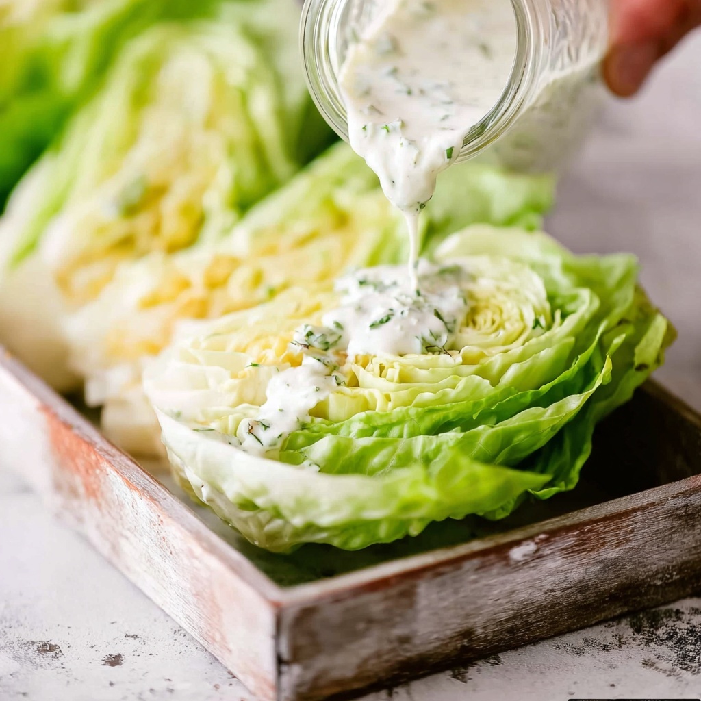Iceberg Lettuce Wedges with Homemade Ranch Dressing Recipe - Recipe Image