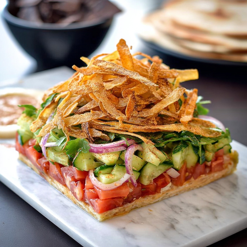 Fattoush With Crunchy Flatbread Ribbons Recipe - Recipe Image