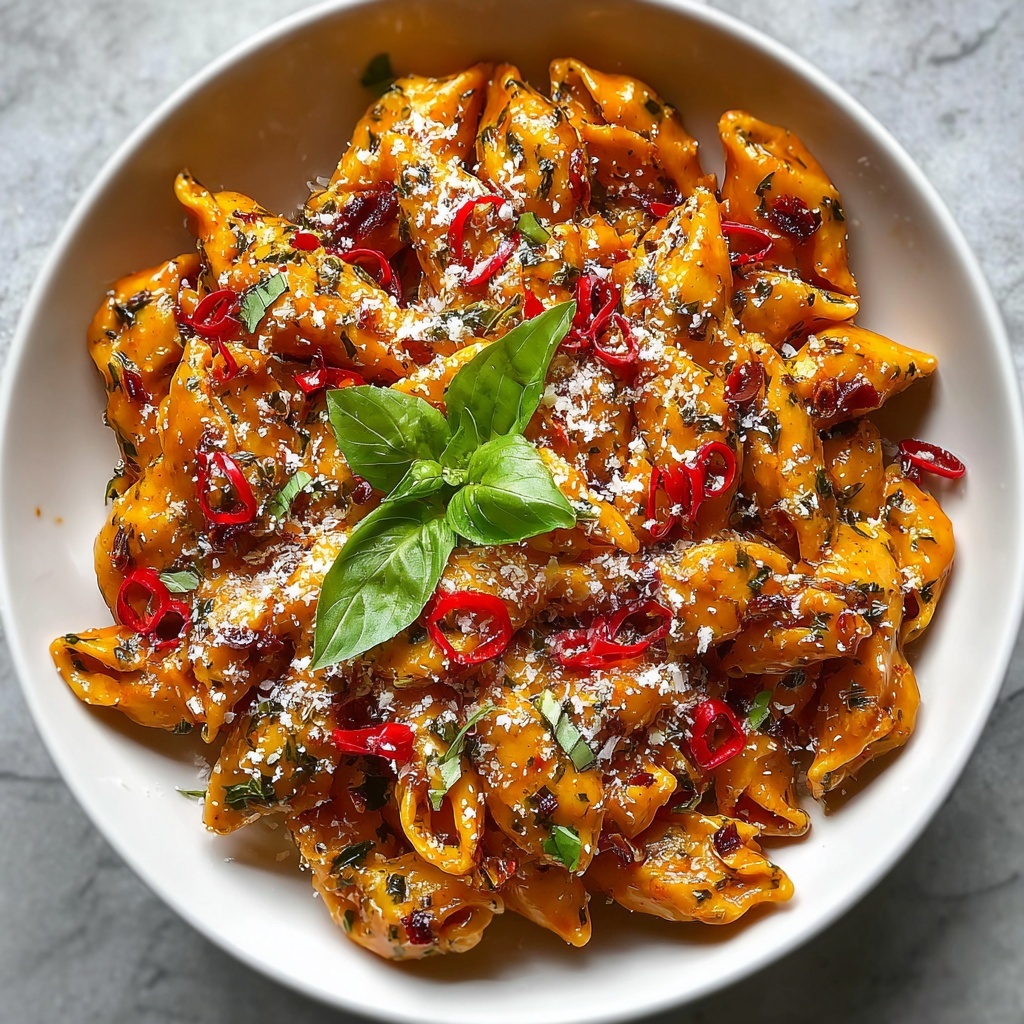 Spicy Pesto Pasta Alla Vodka Recipe - Recipe Image