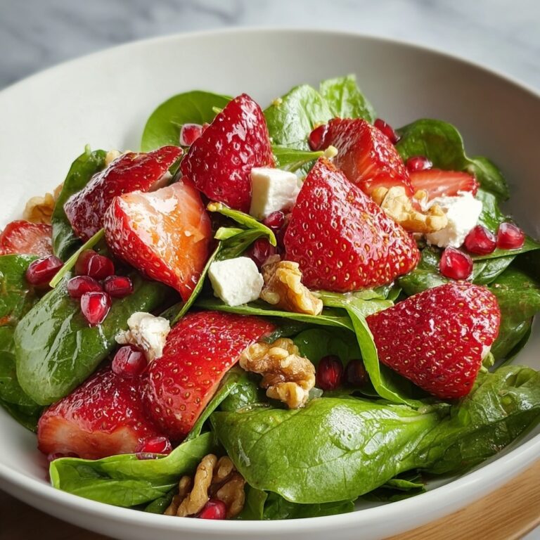 Strawberry and Pomegranate Spinach Salad with Feta and Walnuts Recipe