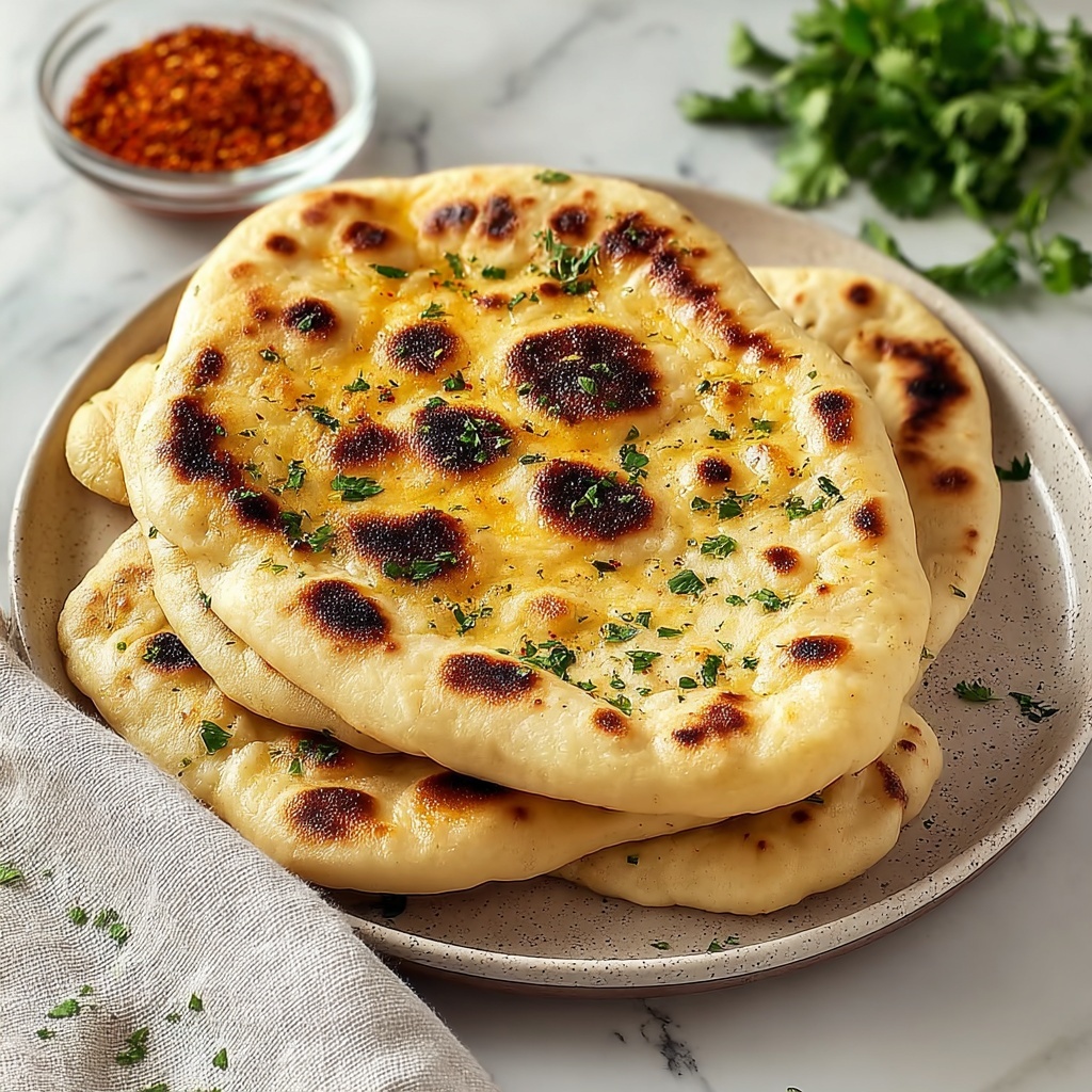 Homemade Garlic Naan Recipe - Recipe Image