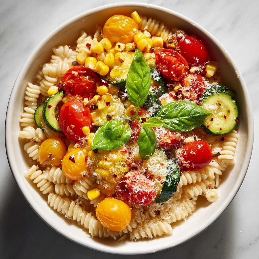 Summer Cavatelli with Corn, Tomatoes and Zucchini Recipe - Recipe Image