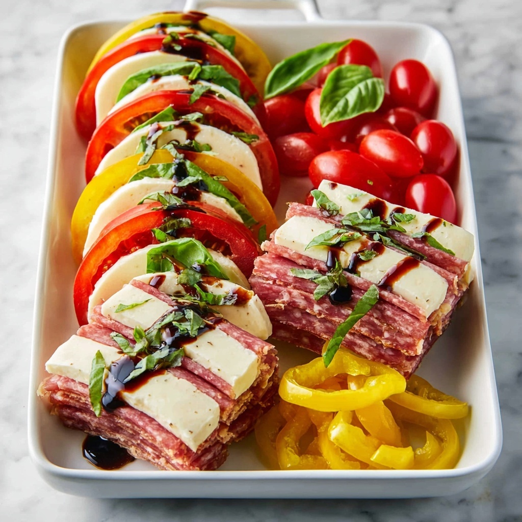 Antipasto Salad with Heirloom Tomatoes, Fresh Mozzarella, and Salami Recipe - Recipe Image
