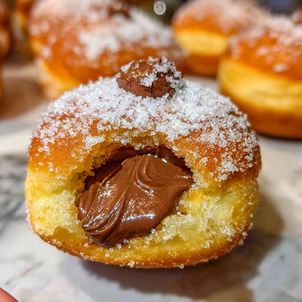 Nutella-Filled Homemade Donuts with Sugar Coating Recipe - Recipe Image