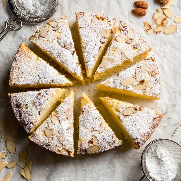 Almond Cake with Sliced Almond Topping and Vanilla-Almond Flavor Recipe