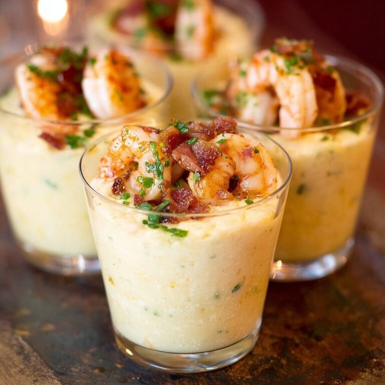 Shrimp and Cheddar Grits Appetizer Cups Recipe