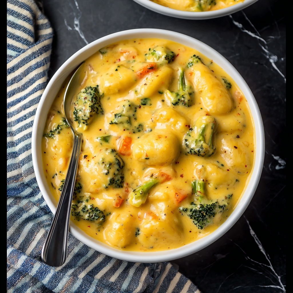 Broccoli and Cheese Soup with Gnocchi Recipe - Recipe Image