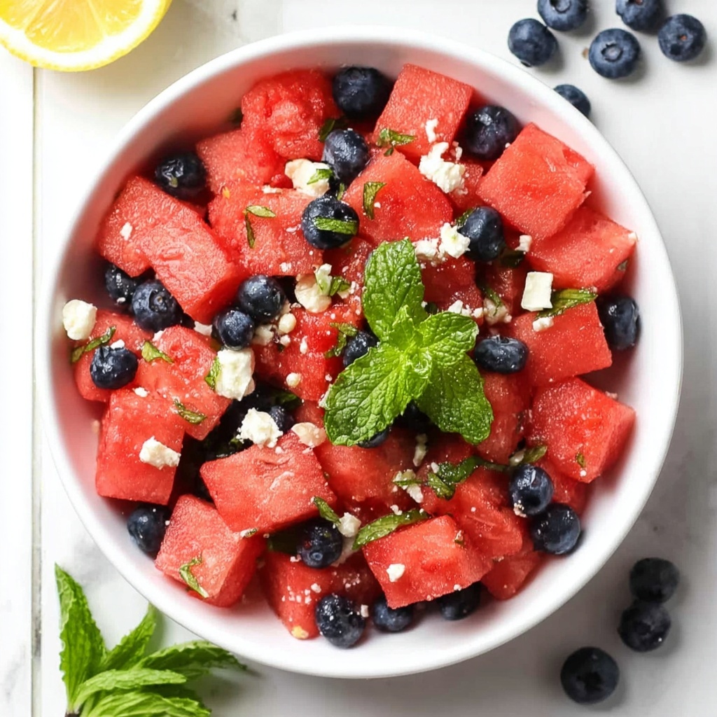 Watermelon Salad with Blueberries, Feta, and Mint Recipe - Recipe Image