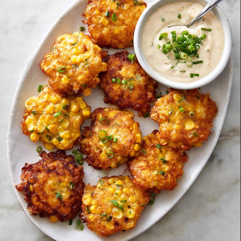 Crispy Corn Fritters with Creamy Dip Recipe - Recipe Image
