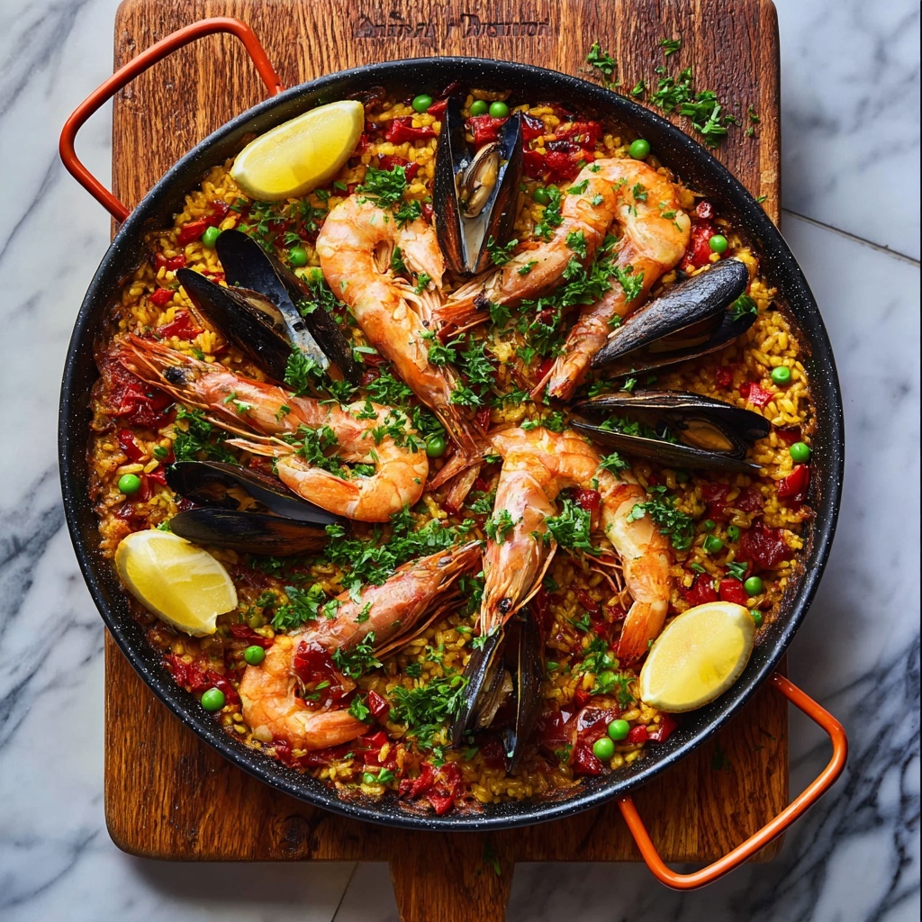 Classic Seafood Chicken Paella Recipe - Recipe Image