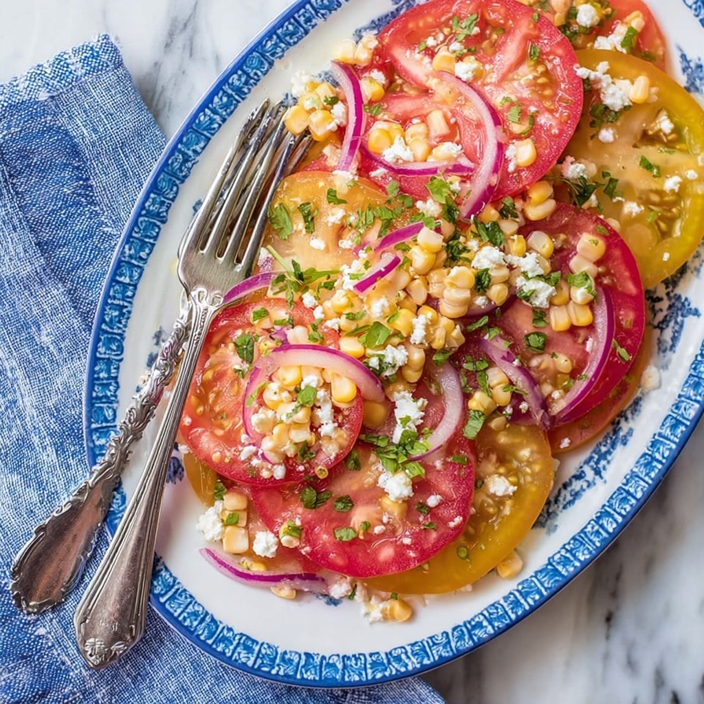 Corn Salad with Peaches and Tomato Recipe - Recipe Image